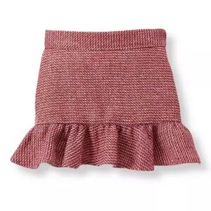 Janie & Jack Bouclé Tweed Textured Skirt In Cranberry Size 2T